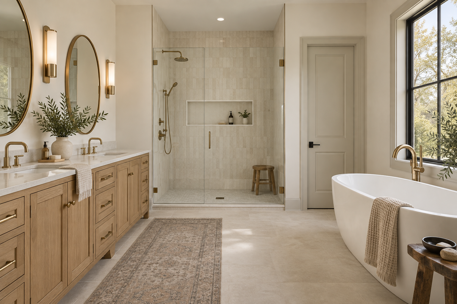 Warm natural bathroom design study
