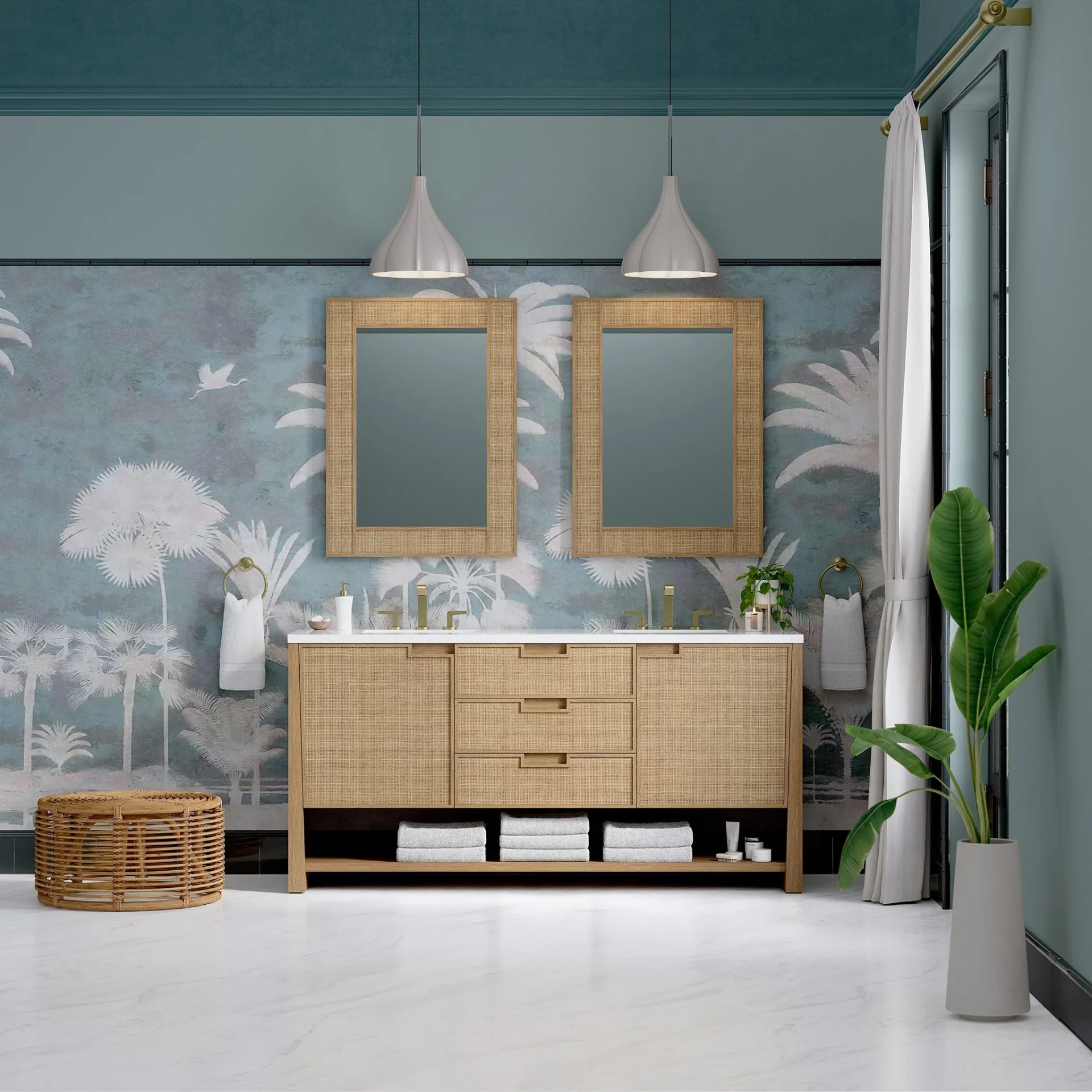Solene 72" Double Vanity in Seaside Oak