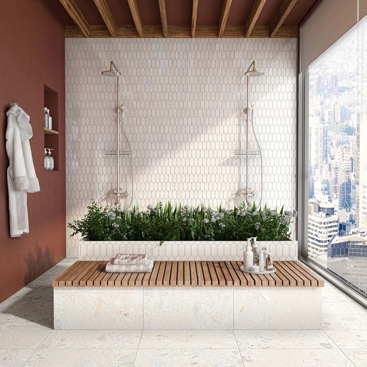 Luminique Arctic White Picket Framed Datile
