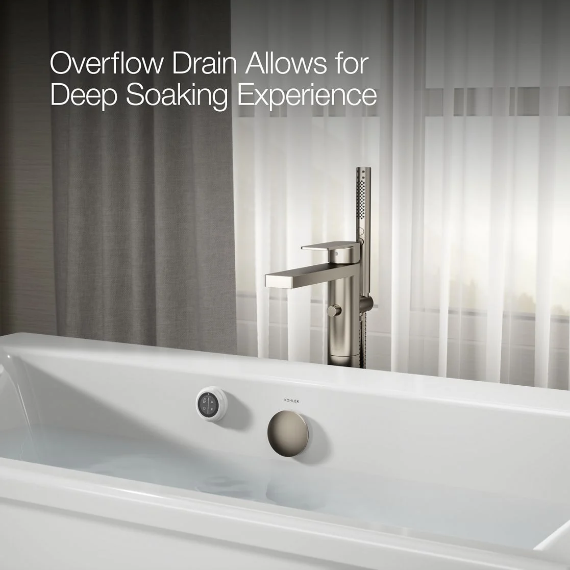 Kohler Stargaze freestanding bathtub Deep soak