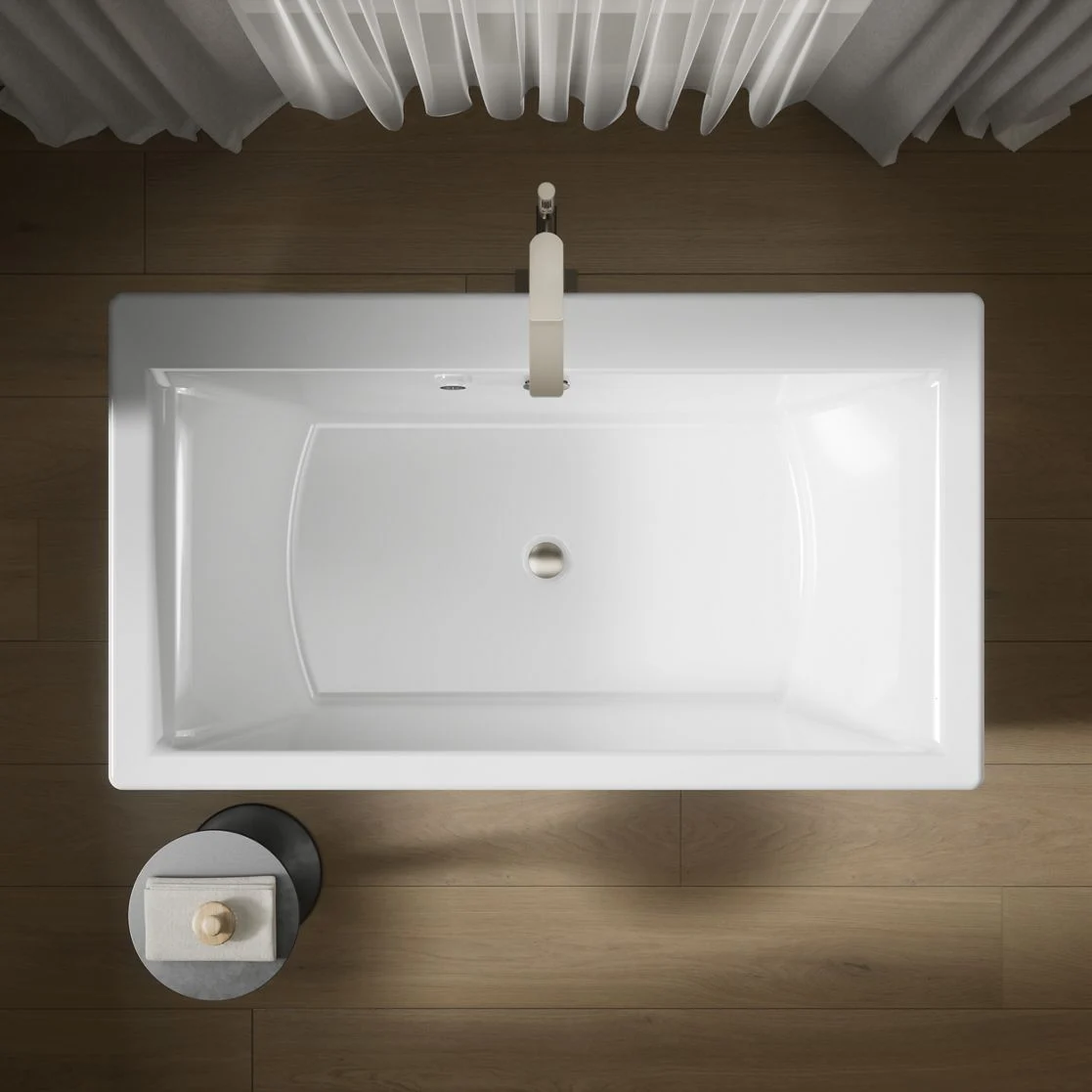 Kohler Stargaze freestanding bathtub above head