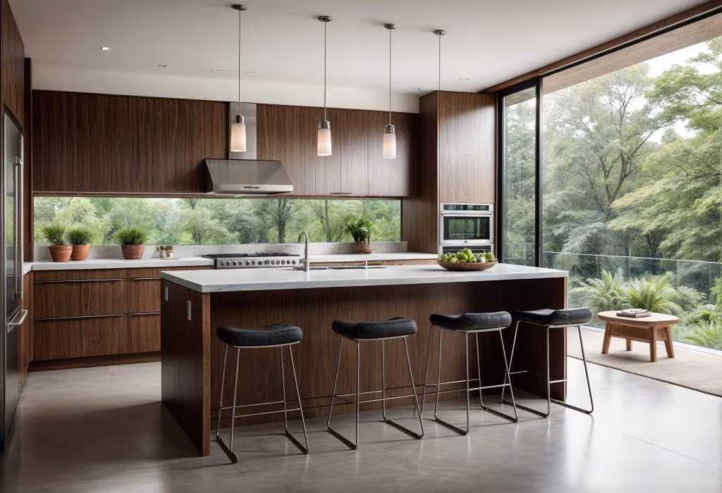 Walnut frameless cabinets