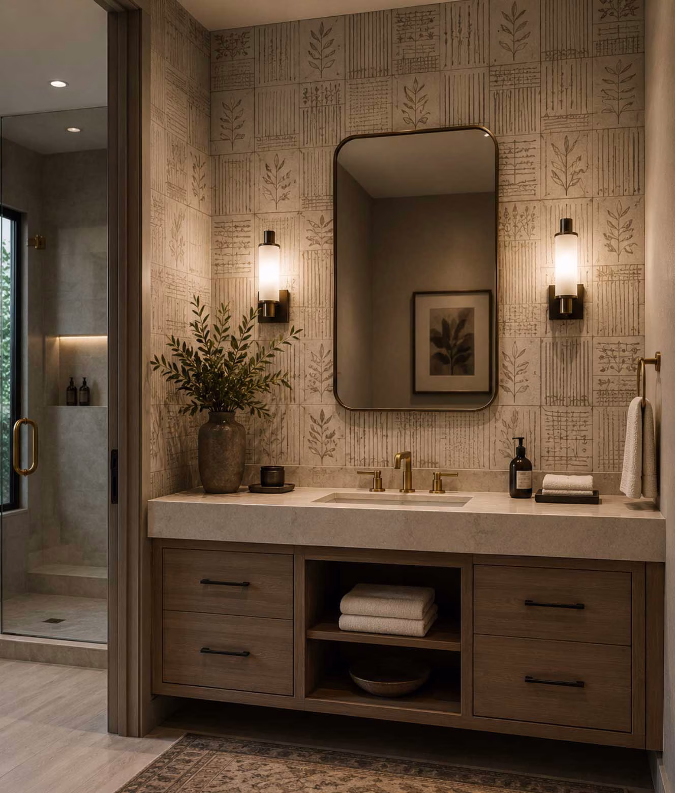 dim lit bathroom