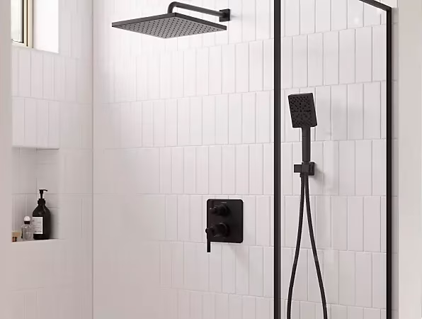 pfister showerhead in matte black