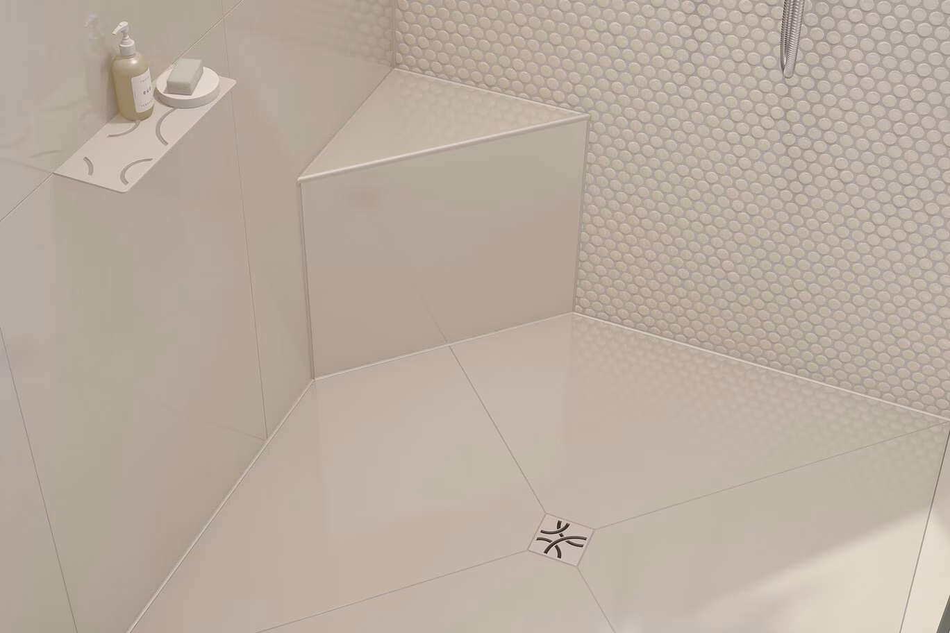 shower drain and shelf shower drain and shelf