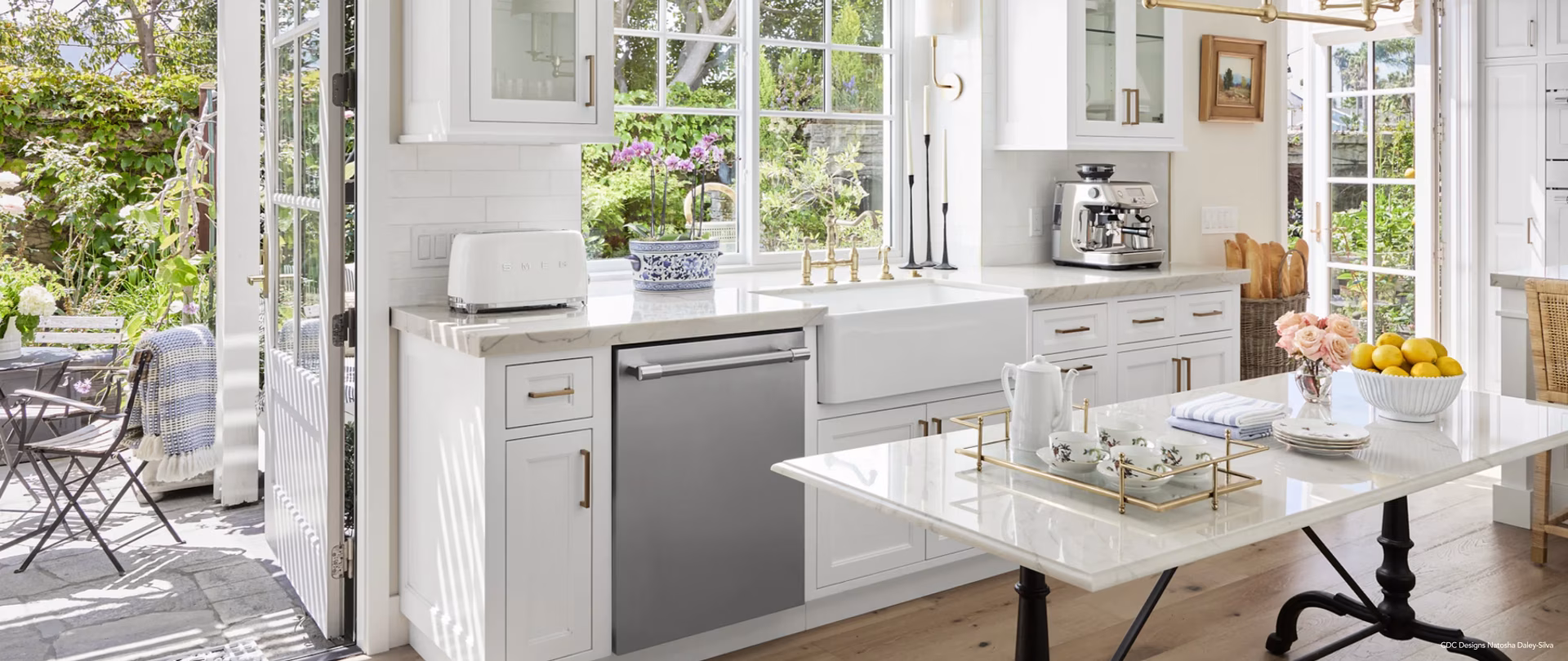 Thermador high end stainless steel dishwasher in kitchen