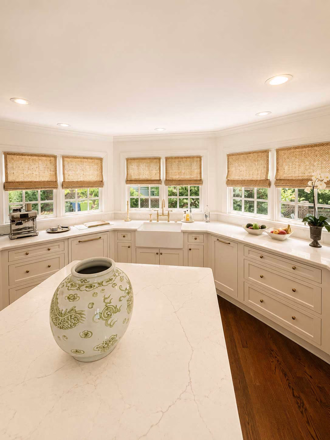 remodeled kitchen with bar window wall